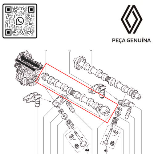 130200296R COMANDO DE VALVULAS DE ADMISSAO M9T 2.3 16V MASTER 2022 EM DIANTE RN 00296R -4-